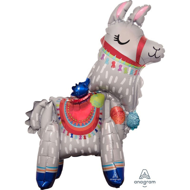 Colorful 58cm llama-shaped foil balloon, perfect for parties and celebrations, adds a whimsical touch to any event.