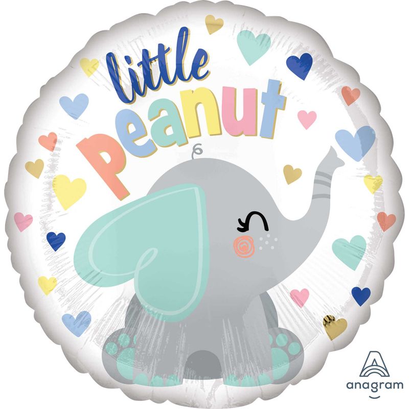 Cute 45cm foil balloon featuring a whimsical peanut design, perfect for baby showers and first birthdays.