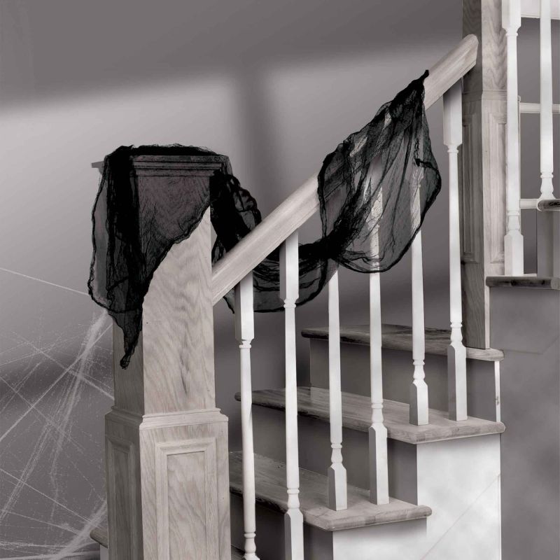 Versatile 60cm black gauze decoration for Halloween, crafts, and elegant events; lightweight and easy to work with.