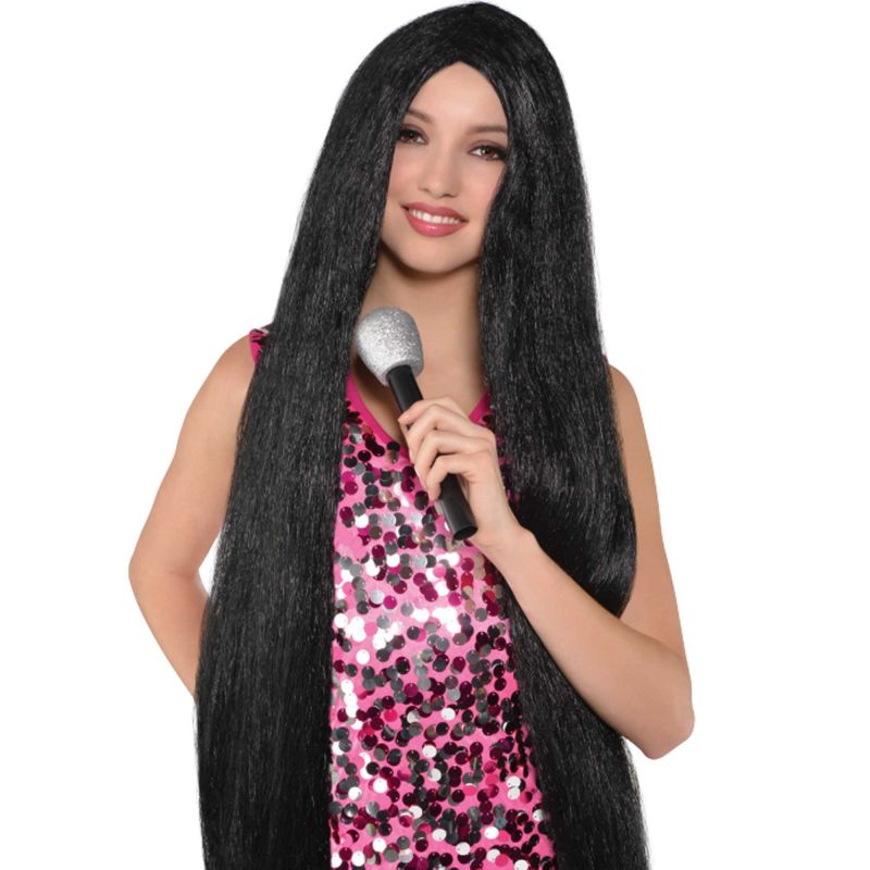 Synthetic 'Turn Back Time' Wig for kids and adults, ideal for costumes and parties, ensuring easy wear and stunning style.