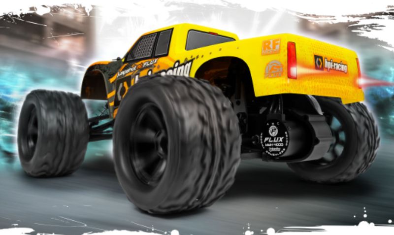 High-performance 1/10 RC truck with aluminum chassis, FLUX motor, and stunning off-road design for thrilling adventures.