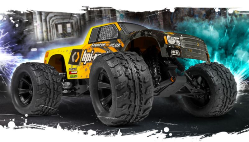 High-performance 1/10 RC truck with robust design, powerful motor, precise control, and striking graphics for thrilling racing.