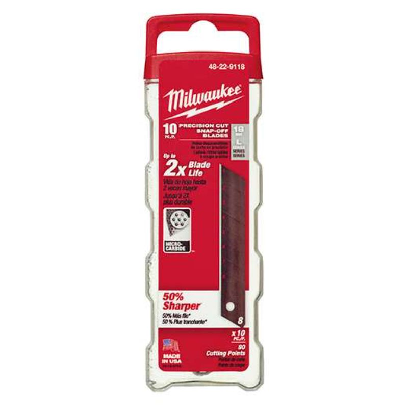 Milwaukee Blades Precision Snap-18mm-10 Pack (Packet)