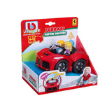 Colorful BB Junior Poppin Drivers LaFerrari toy car with interactive sounds, lights, and free-rolling features for kids.