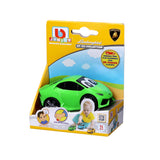 Adorable free-wheel Lamborghini Huracan toy for toddlers, designed to inspire imagination and develop fine motor skills.