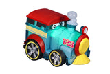 Colorful BB Junior Push & Glow Train with glowing body and joyful sounds, designed for toddlers’ imaginative play and skill development.