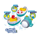 BB Junior: Splash 'N Play Jr Captains Gift Set featuring submarine projector, twist boat, and spraying tugboat for water fun.