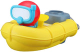 Colorful water raft toy with bubbles, includes diver figure for imaginative rescue play, designed for kids ages 2 and up.