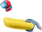 Colorful BB Junior Splash 'N Play Rescue Raft toy with diver figure, designed for imaginative water adventures for ages 2+.