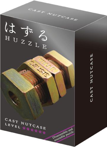 Huzzle Puzzle: Nutcase (Lv6) features 5 intricate pieces for a challenging brain-teaser aimed at adults and teens.