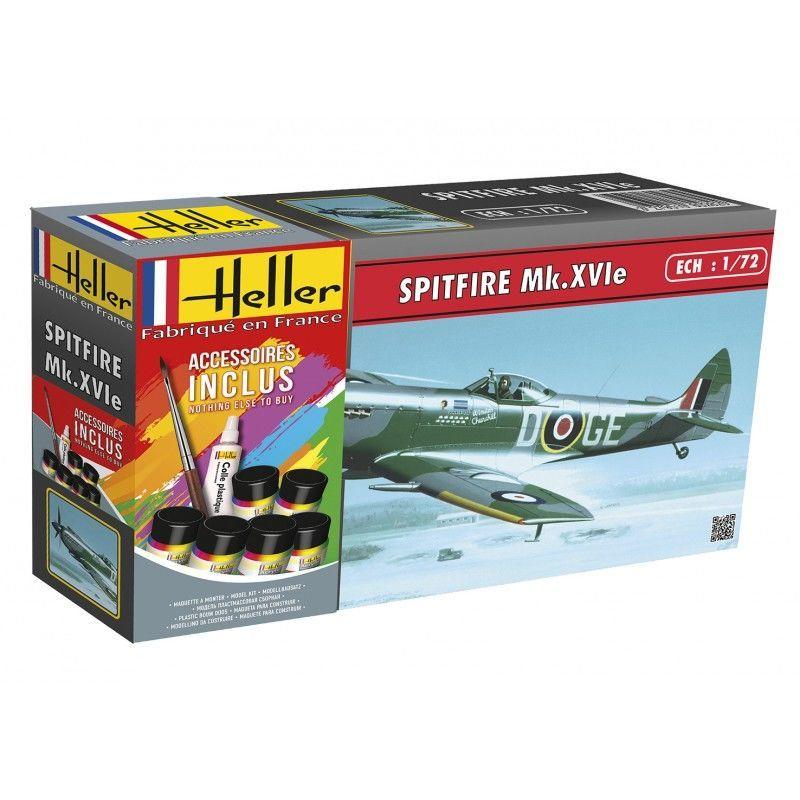 Detailed 1:72 scale model kit of the Spitfire MK XVI, perfect for novice and experienced aircraft model builders.