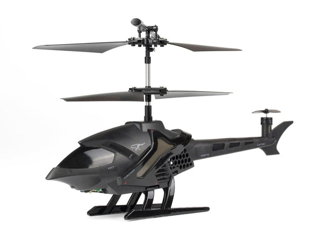 Compact indoor helicopter designed for kids, featuring infrared tech, coaxial rotors, and a fun front light for easy flying.