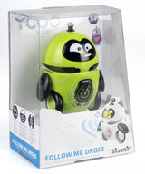 Exciting Silverlit Ycoo Follow Me Droid follows gestures, avoids obstacles, and dances with friends in assorted designs.