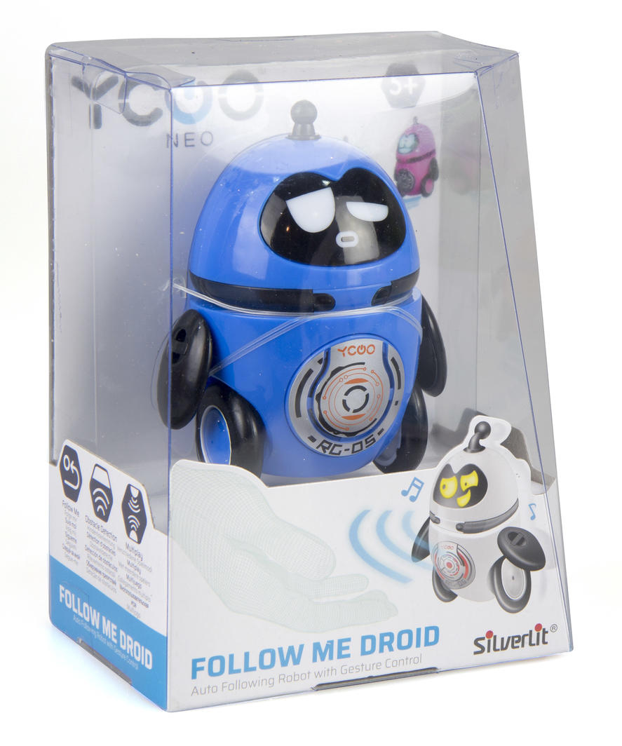 Exciting Silverlit Ycoo Follow Me Droid follows gestures, avoids obstacles, and dances with other droids for endless fun!