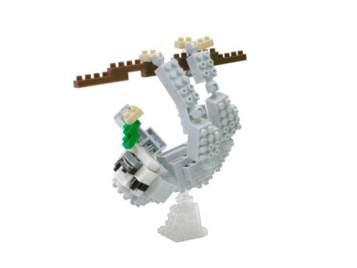Nanoblock Sloth building set with over 120 pieces, perfect for ages 12+, offers hours of creative fun and fine motor skill enhancement.