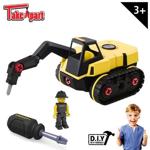 Colorful Take A Part Jackhammer toy with 24 pieces, featuring a safe screwdriver and moving parts for imaginative STEM play.