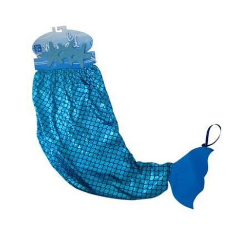 Colorful dress-up mermaid tail and headband made of 100% polyester, featuring an elasticated waistband for comfort.