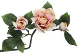 Lifelike pink artificial camellia spray, 47cm tall, perfect for home decor, vases, or centerpieces, no maintenance needed.