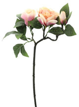 Lifelike pink artificial camellia spray, 47cm tall, perfect for enhancing home decor with elegance and charm.
