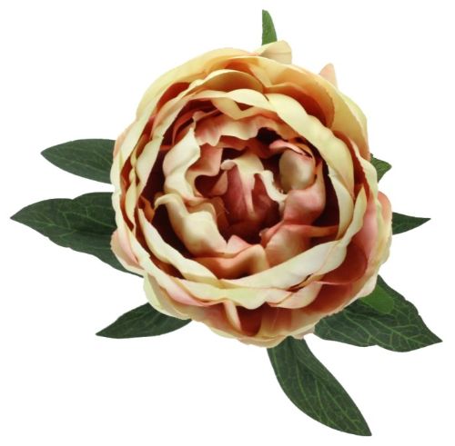 Vibrant orange artificial single peony stem, 44cm tall, perfect for home decor and stylish arrangements year-round.