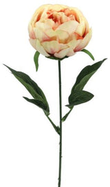 Artificial orange peony stem, 44cm tall, lifelike design perfect for home decor, bouquets, and year-round arrangements.