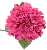Artificial dark pink dahlia stem, 72cm, ideal for elegant home decor and floral arrangements, highly detailed and lifelike.