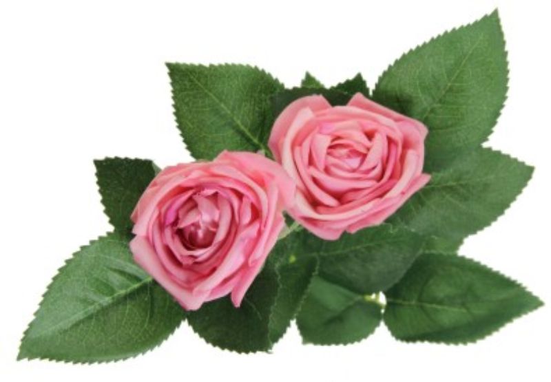 Two-headed dark pink artificial rose, 38cm tall, perfect for home decor and special events, adding lasting elegance.