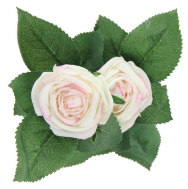 Light pink artificial rose arrangement with 2 heads, 38cm tall, perfect for elegant home decor and gifting.