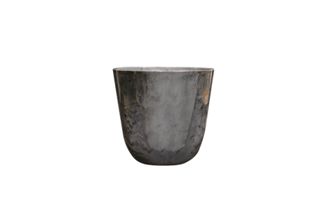 X-Large marble grey pot (25 x 27cm) by Ter Steege, made from 50% natural and recycled materials, ideal for stylish indoor and outdoor gardening.