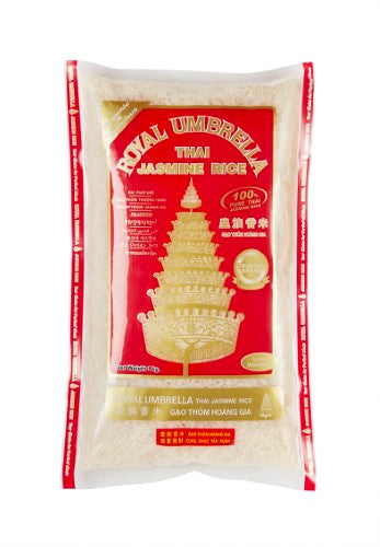 Premium White Jasmine Thai Rice in a 1kg packet, known for its fragrant aroma and fluffy texture, perfect for elevating meals.