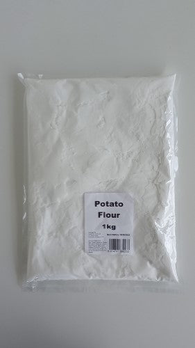 High-quality 1kg potato flour packet for gluten-free baking and sauce thickening, ideal for versatile recipes.