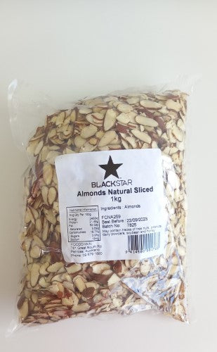 Almonds Sliced Natural 1kg - Packet