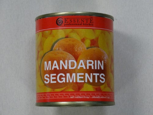 Juicy mandarin segments in a 312g tin, perfect for snacking or enhancing dishes with refreshing citrus flavor.