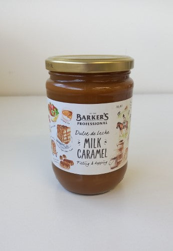 Barkers Dulce De Leche Milk Caramel 780g jar, creamy caramel ideal for spreading or drizzling over desserts.