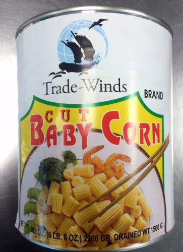 Image of Smartfox NZ Corn Young Baby Cut Piece 2.9kg TIN, featuring sweet, tender corn pieces ideal for salads and soups.