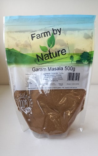 Authentic 500gm Garam Masala packet featuring a rich blend of spices for flavorful Indian cooking.