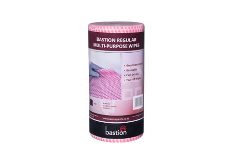 Bright red 300mm x 500mm heavy-duty cloth wipes, 90 leaves per pack, perfect for cleaning dirt and stains safely.