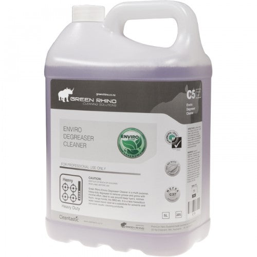 Eco-friendly 5-litre cleaner degreaser bottle designed for tough grease removal on various surfaces.