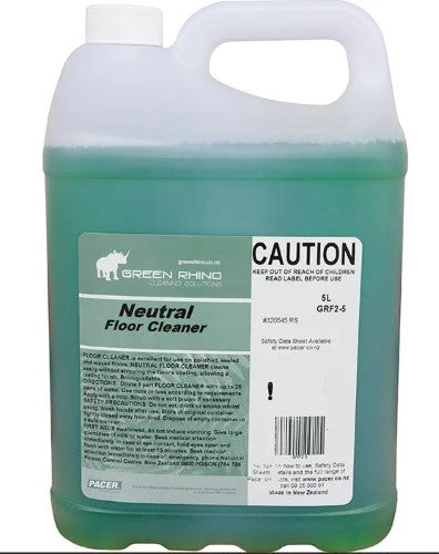 Eco-friendly 5L Neutral Floor Cleaner by Green Rhino, designed for deep cleaning all floor types without harsh chemicals.