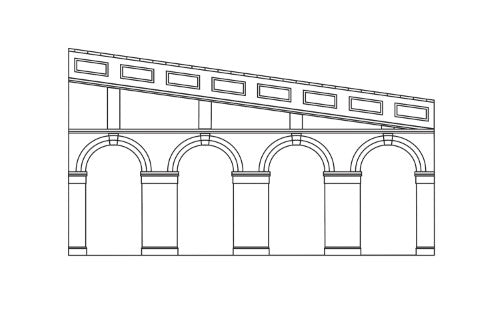 Hornby Trains High Step Arch Retaining Wall pack in Blu, featuring 2 detailed blue brick structures for model railway scenery.