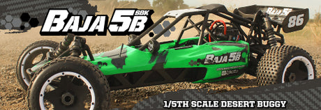 1/5 scale electric off-road buggy kit, designed for customization and high performance, featuring dual steering and long travel suspension.