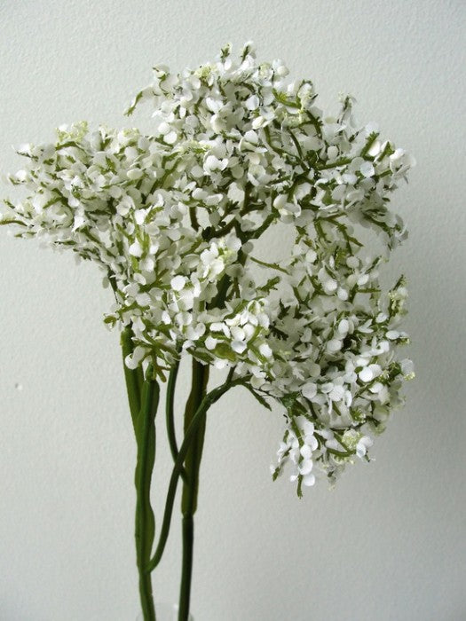 Lifelike white artificial statice spray, 50cm long, perfect for home decor, weddings, and everlasting arrangements.