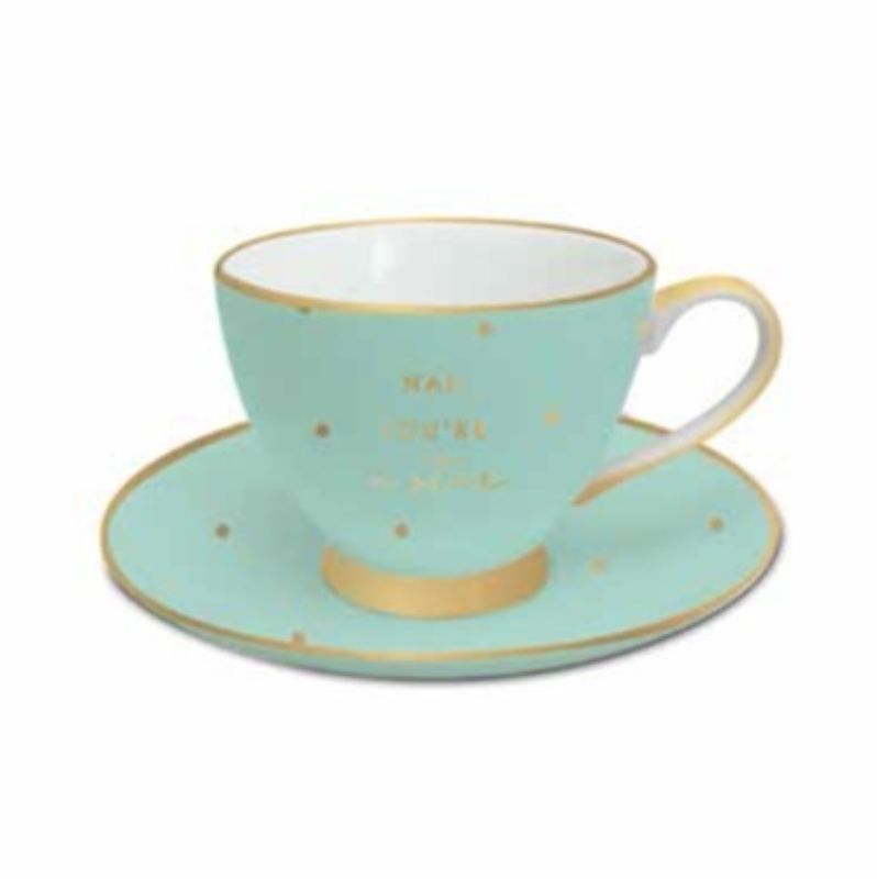 Charming teacup and saucer set with vibrant colors, celebrating the special bond with grandmothers. Perfect gift for tea lovers.