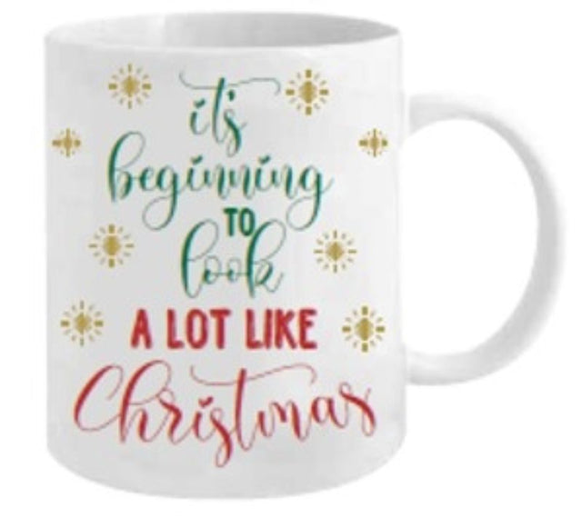 Ceramic mug with 'It's Beginning' motivational design, perfect for coffee and tea lovers, microwave and dishwasher safe.