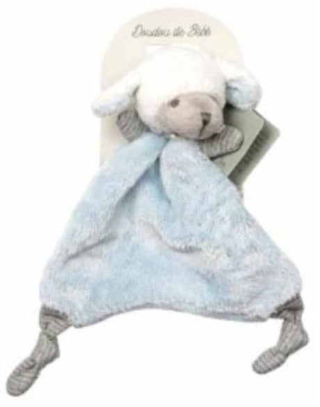 Blue Sheep Doudou Comforter, 20cm, soft plush security blanket perfect for snuggling and providing warmth to babies.