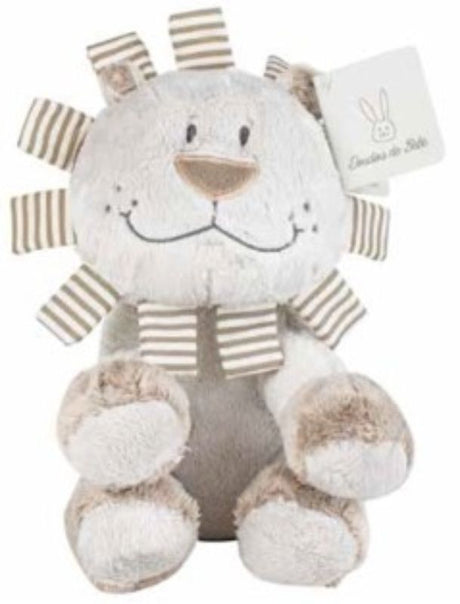 Soft taupe plush lion (20cm) perfect for kids' cuddles or as charming decor for any room.