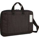 Black STM Goods Ace Chromebook case for 12" devices, featuring impact and water resistance, shoulder strap, and spacious storage.