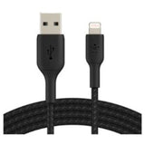 Belkin 2m Lightning/USB cable with braided design for durable charging and high-speed data transfer between Apple devices.