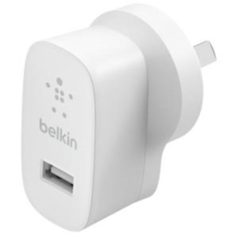 Compact Belkin AC Adapter - USB delivers 12W fast charging for smartphones and tablets, enhancing your charging experience anywhere.