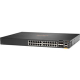 Aruba 6200F 24G 4SFP+ Switch with 24 ports, high PoE support, and cloud-centric design for scalable enterprise networking.